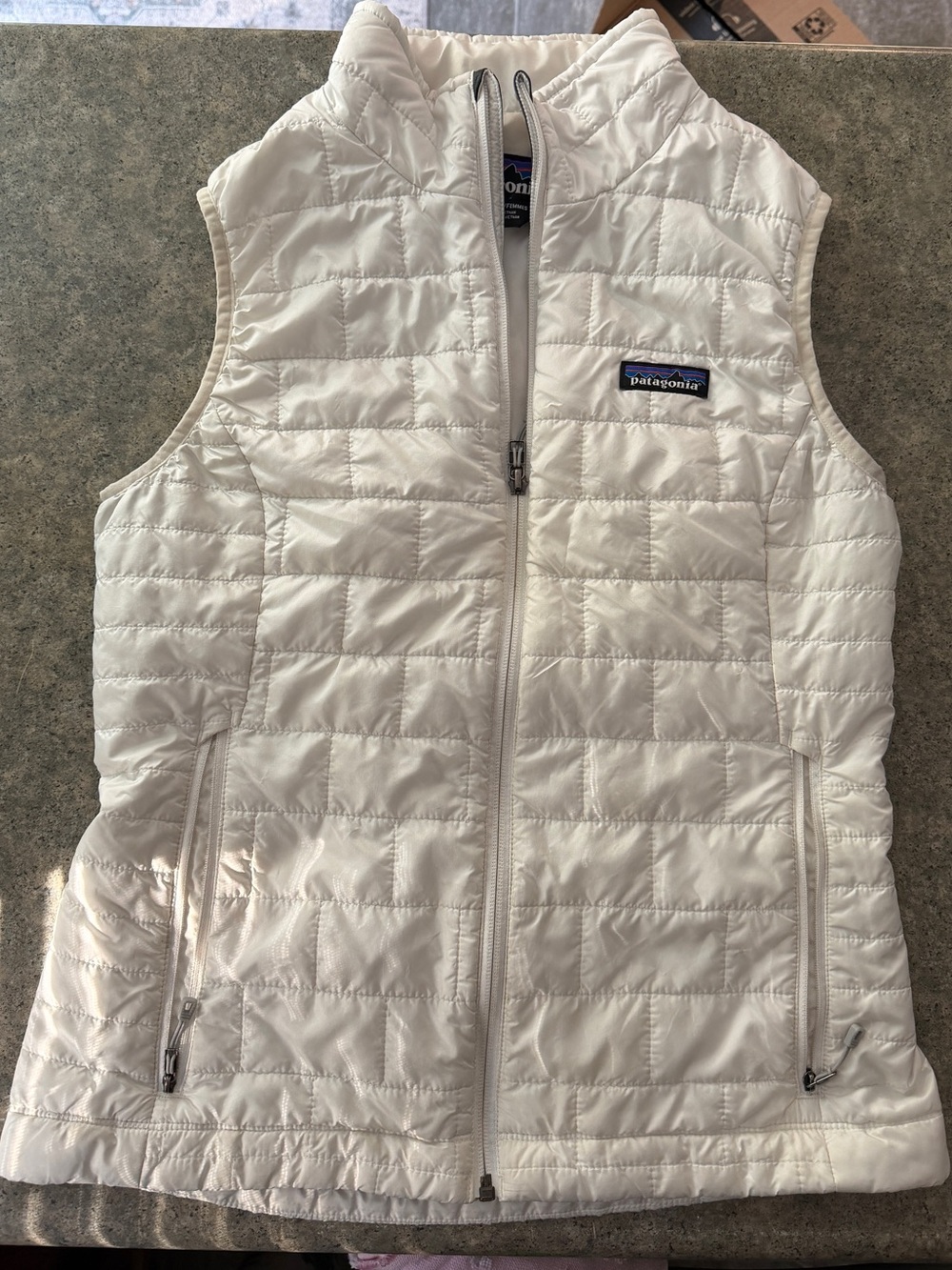 Patagonia Women’s Cream Quilted Lightweight Down Vest